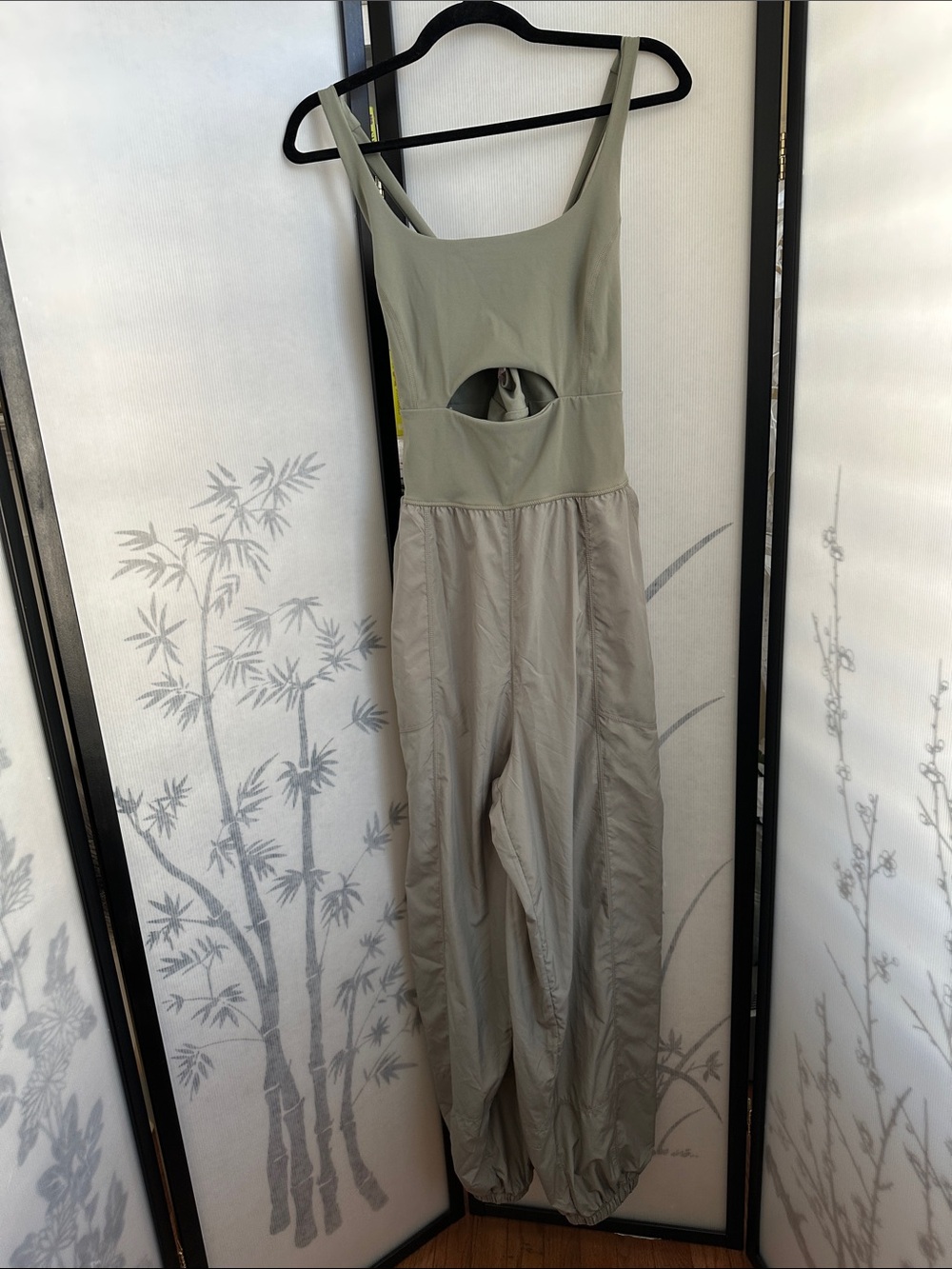 FP Movement by Free People Sage & Light Taupe Cutout Jumpsuit
